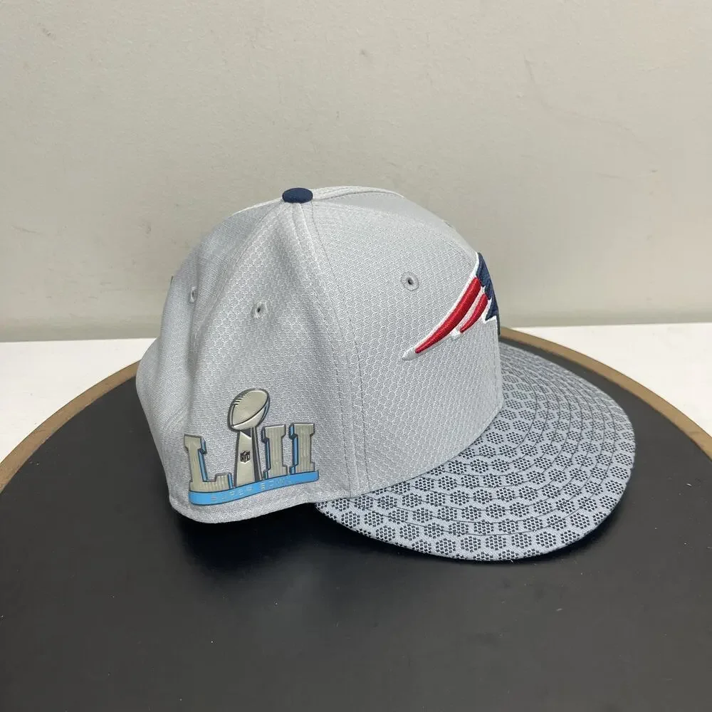 New England Patriots Hat Cap Snap‎ Back Super Bowl LII Gray NFL Football New Era